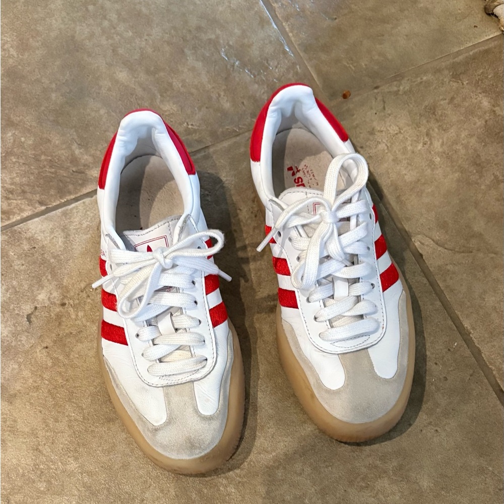 adidas White and Red Athletic Shoes